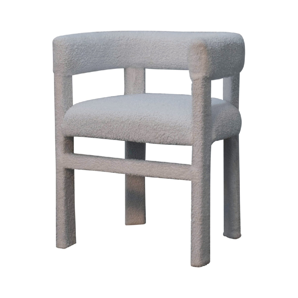 White Boucle Occasional Chair - Smiddy Furniture