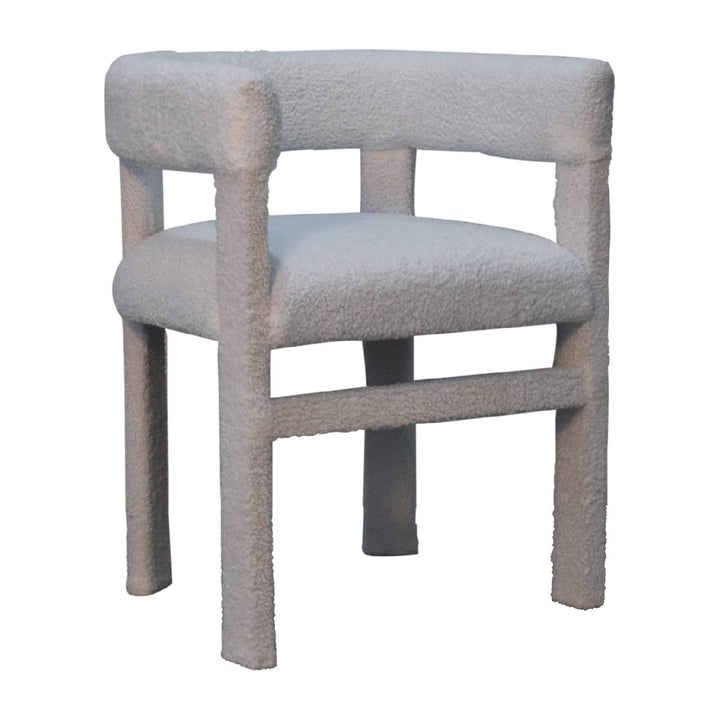 White Boucle Occasional Chair - Smiddy Furniture