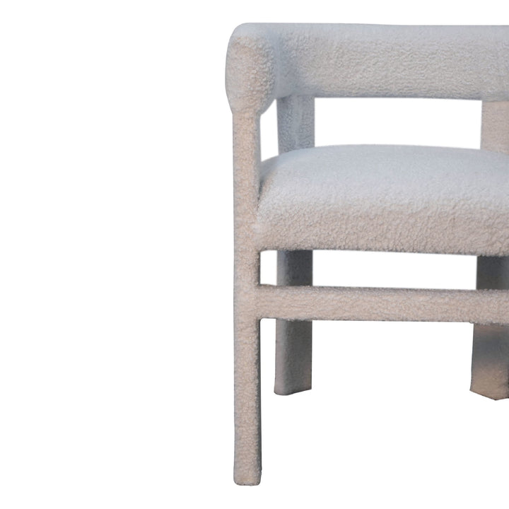 White Boucle Occasional Chair - Smiddy Furniture