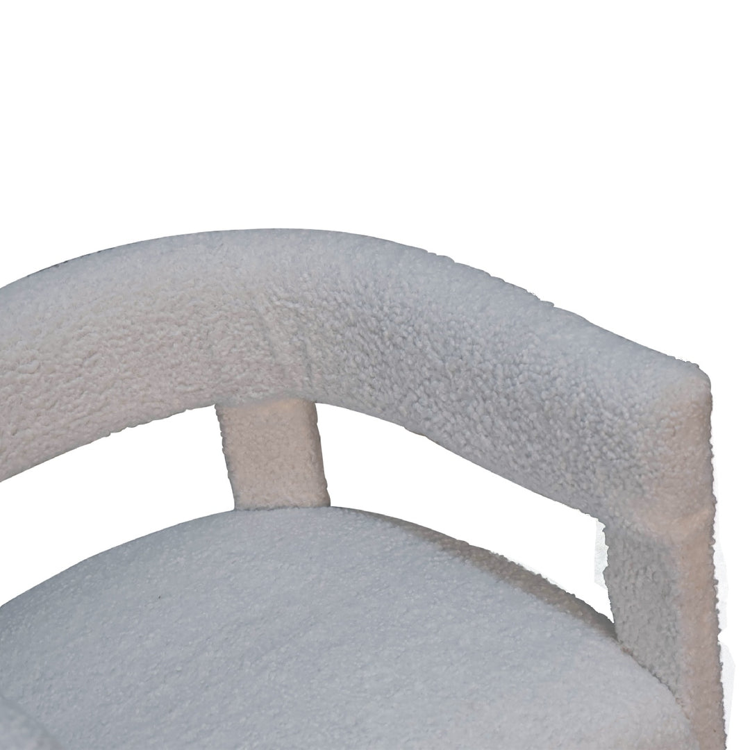 White Boucle Occasional Chair - Smiddy Furniture