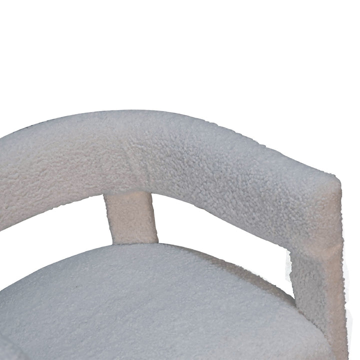White Boucle Occasional Chair - Smiddy Furniture