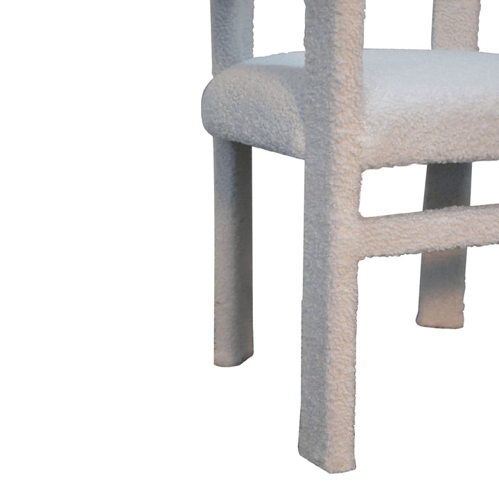 White Boucle Occasional Chair - Smiddy Furniture