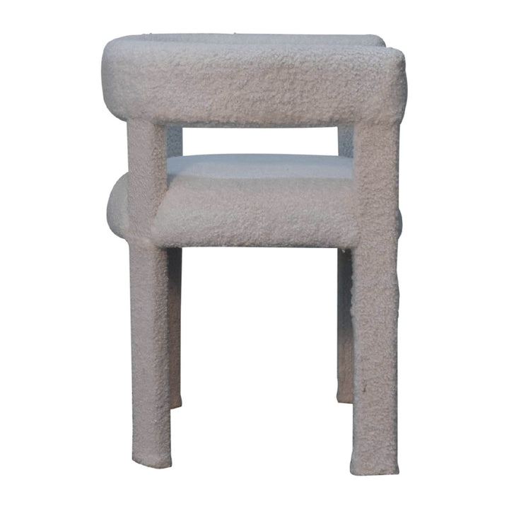 White Boucle Occasional Chair - Smiddy Furniture