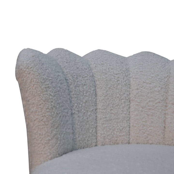White Boucle Swivel Chair - Smiddy Furniture