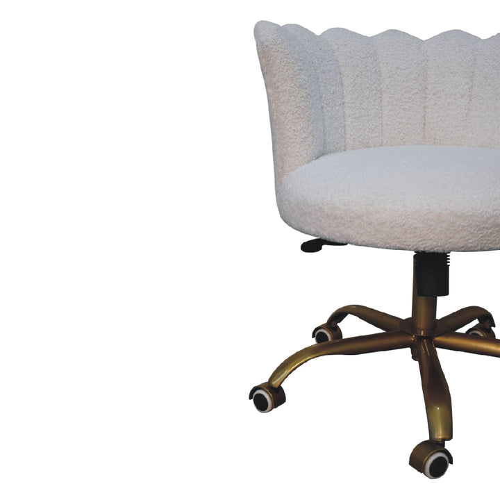 White Boucle Swivel Chair - Smiddy Furniture