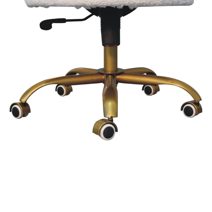 White Boucle Swivel Chair - Smiddy Furniture