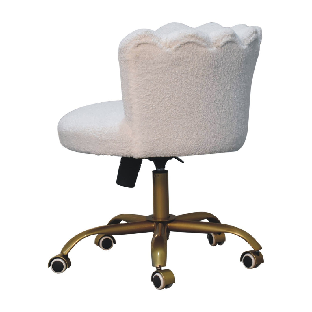 White Boucle Swivel Chair - Smiddy Furniture