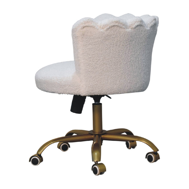 White Boucle Swivel Chair - Smiddy Furniture
