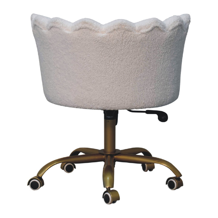 White Boucle Swivel Chair - Smiddy Furniture