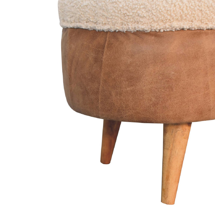 Tan Buffalo Bouclé Nordic Bench