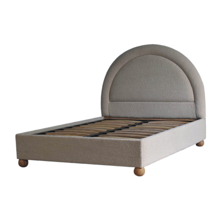 Cream Boucle Double Bed - Smiddy Furniture