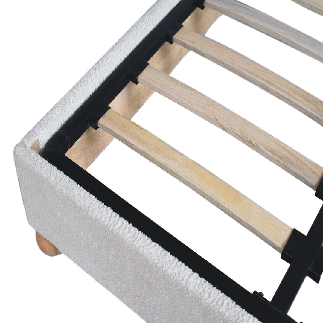 Cream Boucle Double Bed - Smiddy Furniture