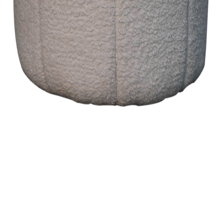 White Boucle Circus Footstool - Smiddy Furniture