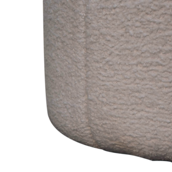 White Boucle Circus Footstool - Smiddy Furniture