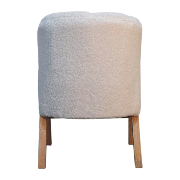 White Boucle Minimalistic Chair - Smiddy Furniture