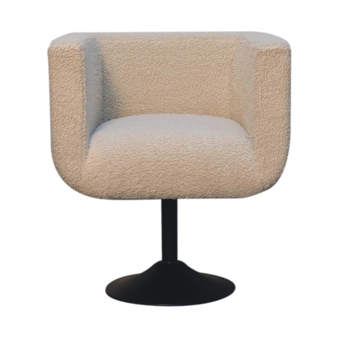 Cream Boucle Swivel Chair-Smiddy Furniture