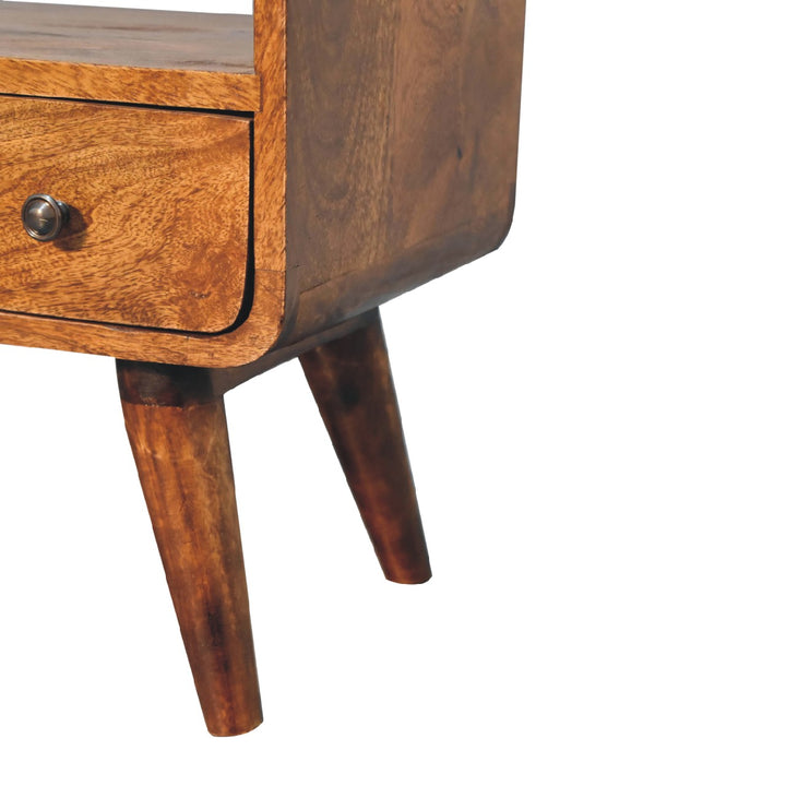Mini Chestnut Curved Media Unit-Smiddy Furniture