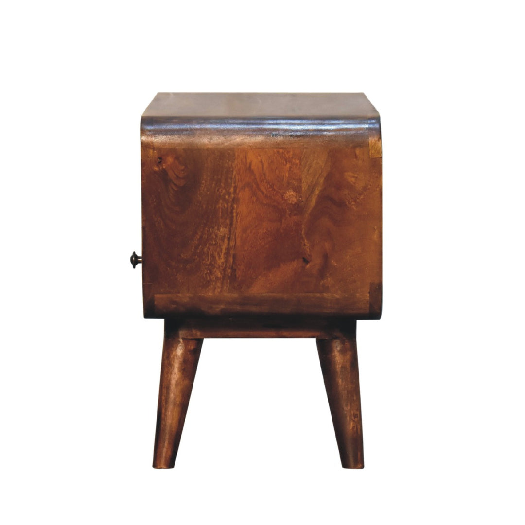 Mini Chestnut Curved Media Unit-Smiddy Furniture