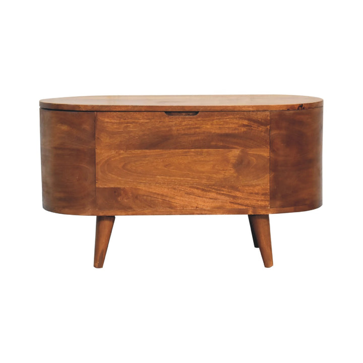 Chestnut Rounded Lid up Blanket Box - Smiddy Furniture