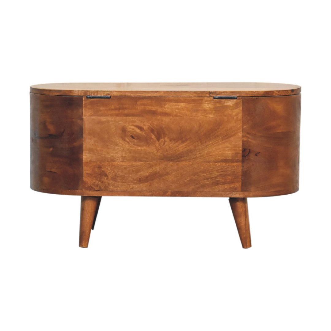 Chestnut Rounded Lid up Blanket Box - Smiddy Furniture