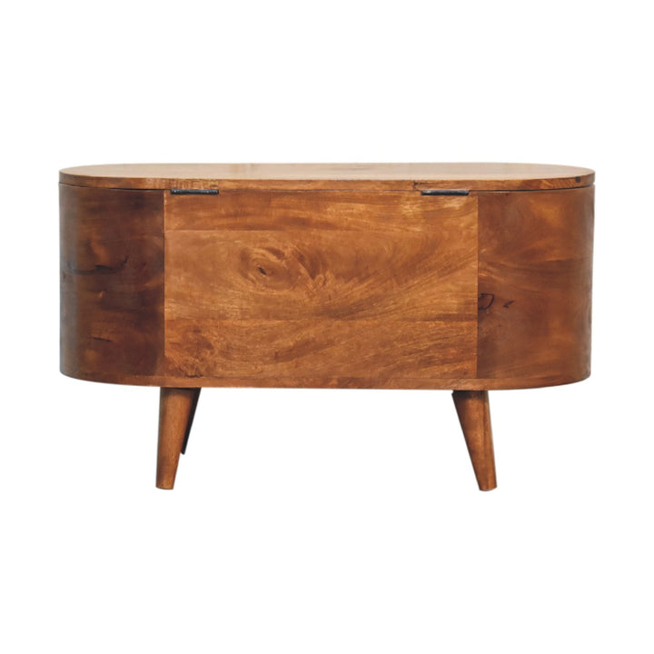 Chestnut Rounded Lid up Blanket Box - Smiddy Furniture