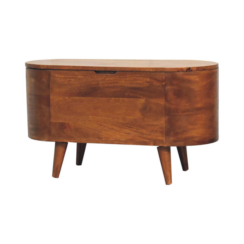 Chestnut Rounded Lid up Blanket Box - Smiddy Furniture