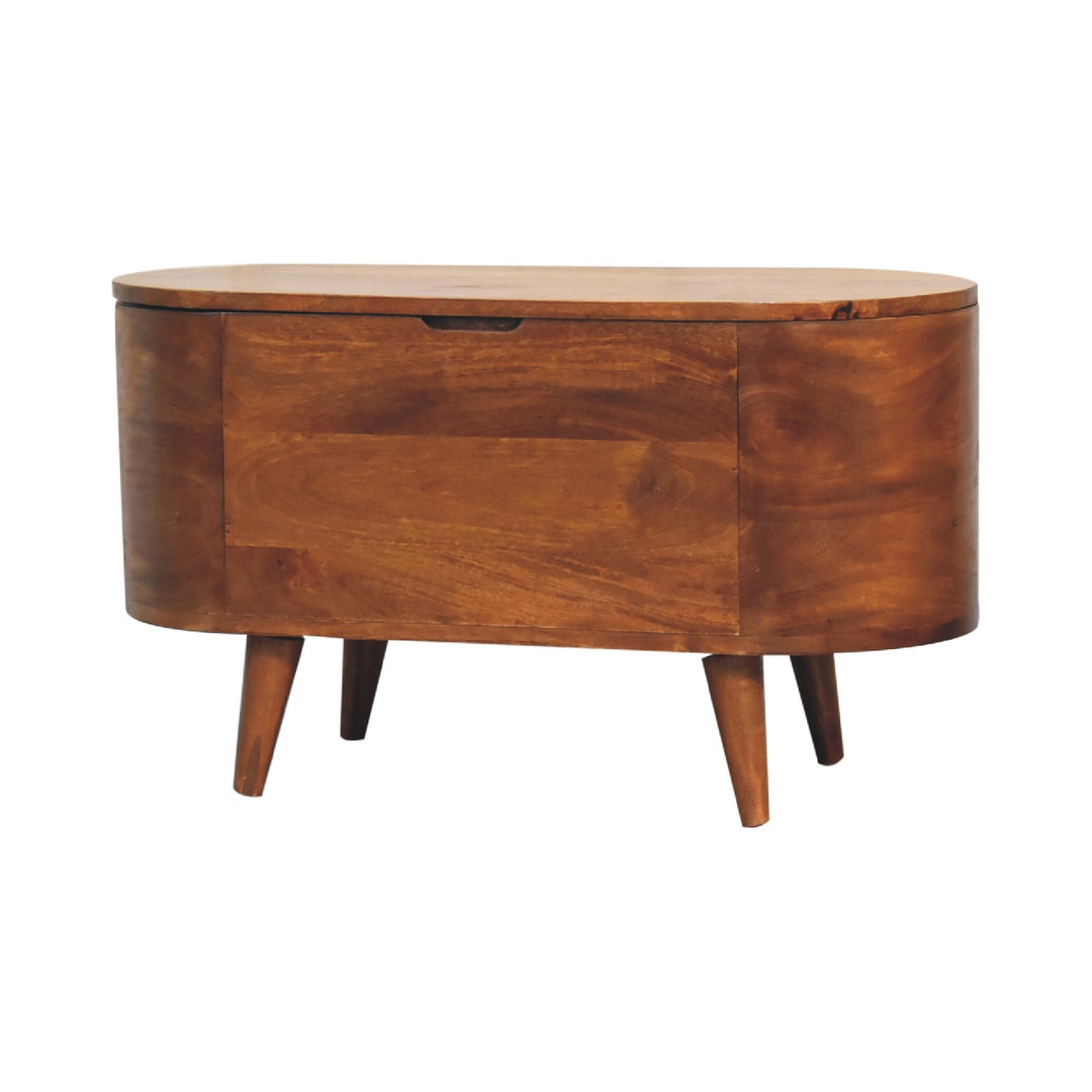 Chestnut Rounded Lid up Blanket Box - Smiddy Furniture