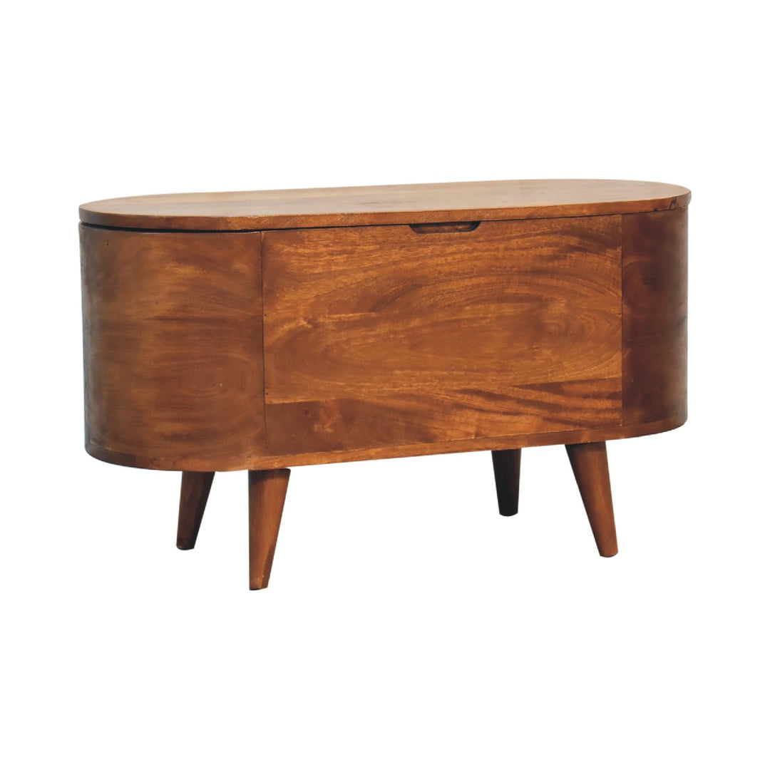 Chestnut Rounded Lid up Blanket Box - Smiddy Furniture