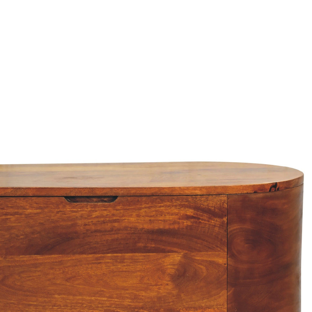Chestnut Rounded Lid up Blanket Box - Smiddy Furniture