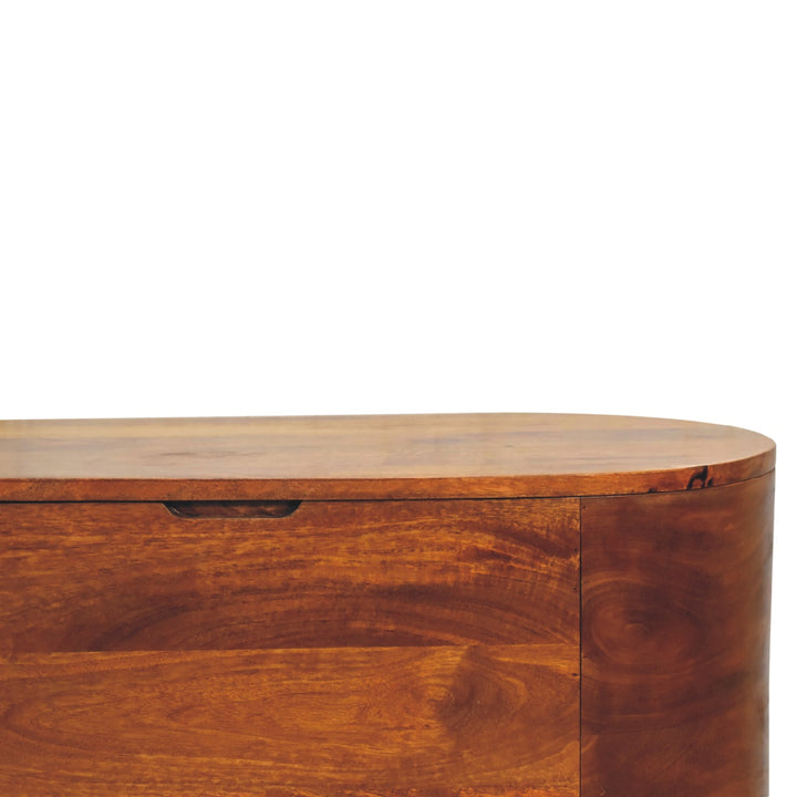 Chestnut Rounded Lid up Blanket Box - Smiddy Furniture