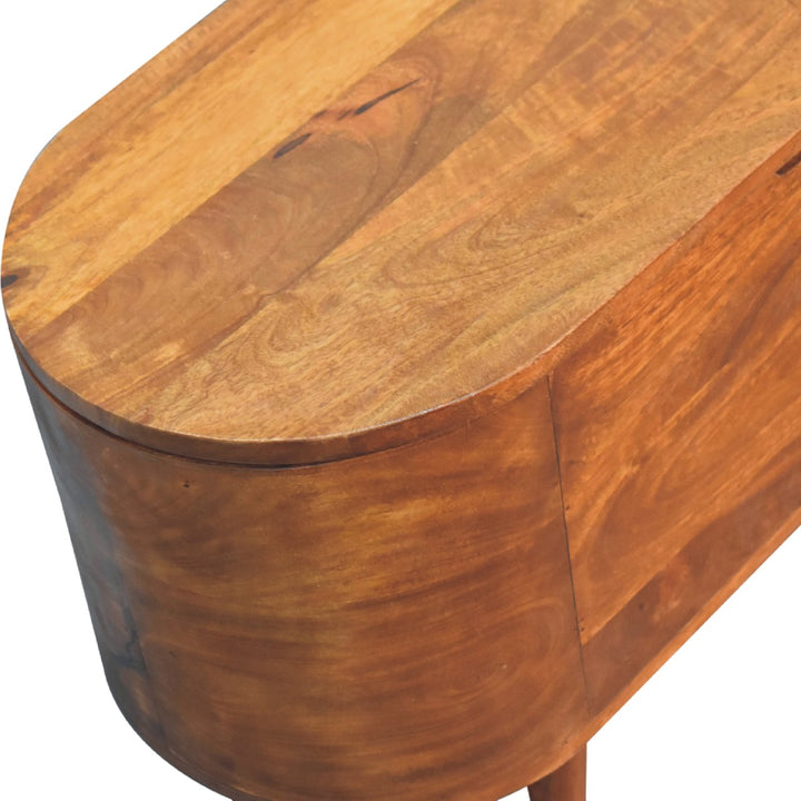 Chestnut Rounded Lid up Blanket Box - Smiddy Furniture