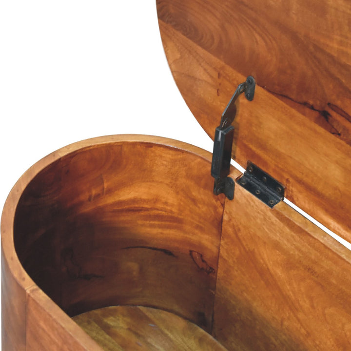 Chestnut Rounded Lid up Blanket Box - Smiddy Furniture