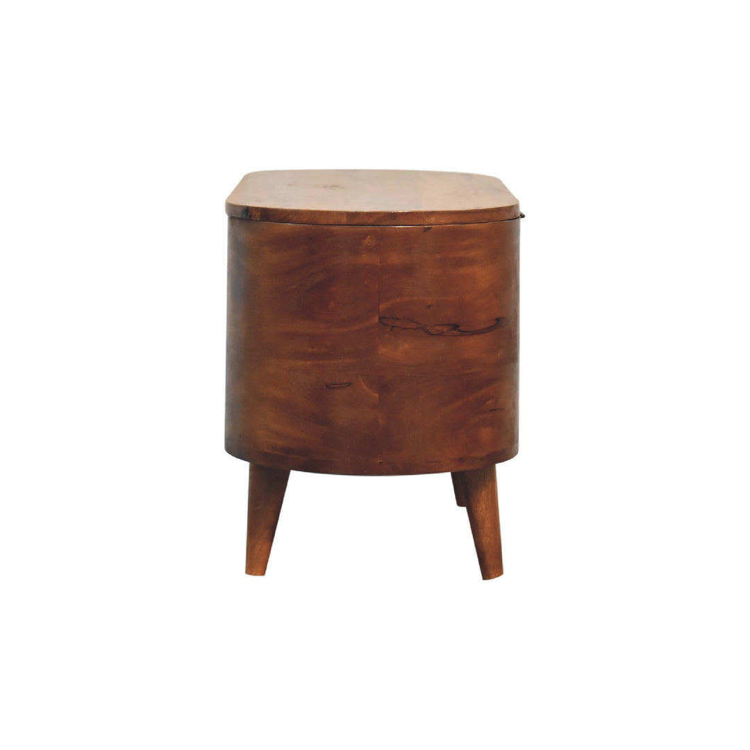 Chestnut Rounded Lid up Blanket Box - Smiddy Furniture