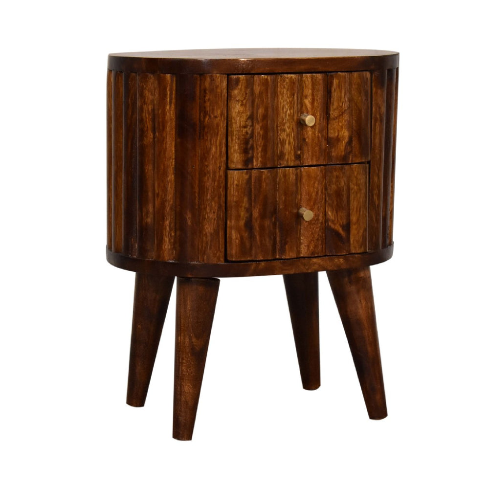 Stripe Chestnut Bedside - Smiddy Furniture