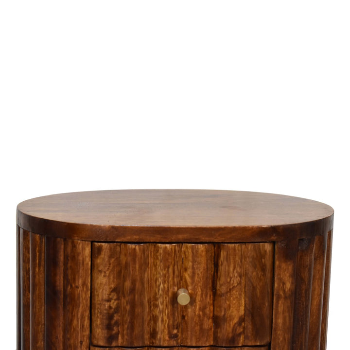 Stripe Chestnut Bedside - Smiddy Furniture