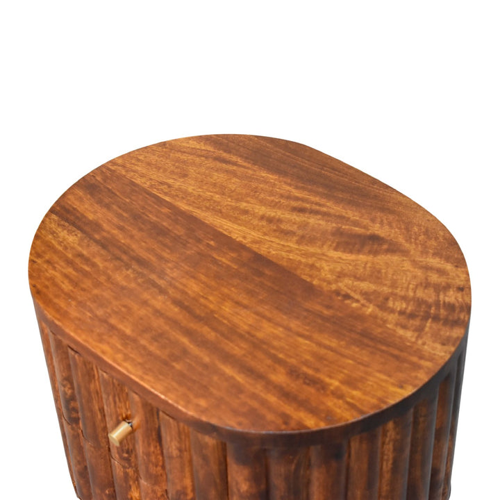 Stripe Chestnut Bedside - Smiddy Furniture