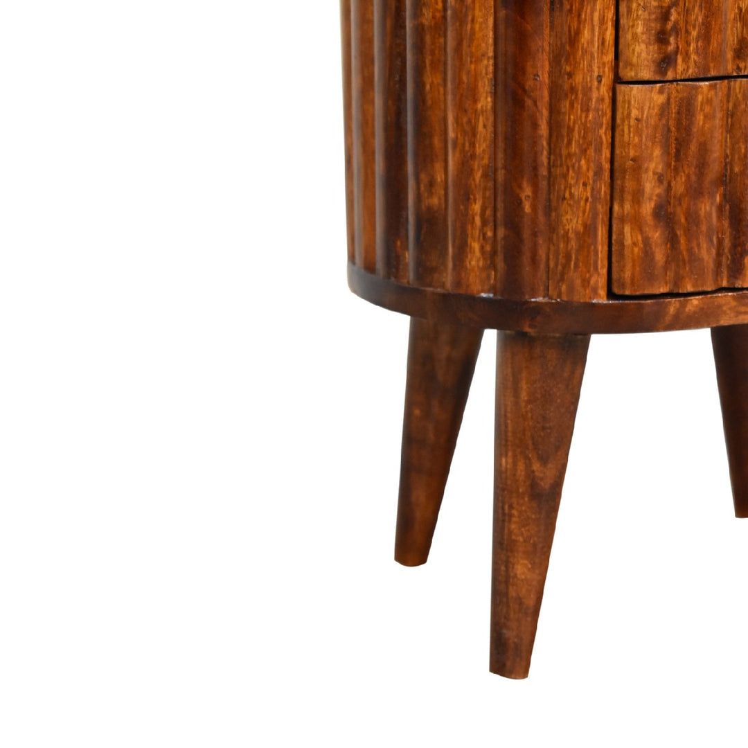 Stripe Chestnut Bedside - Smiddy Furniture