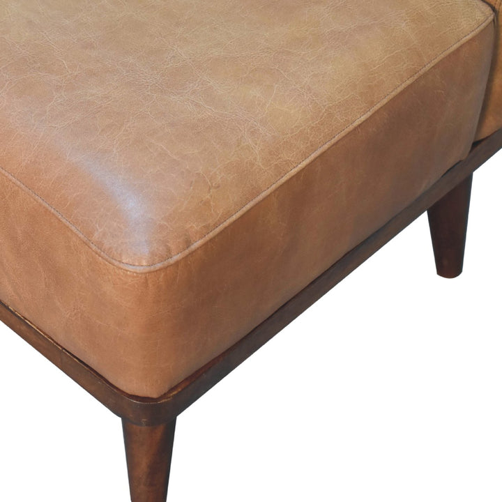 Tan Buffalo Backrest Footstool - Smiddy Furniture