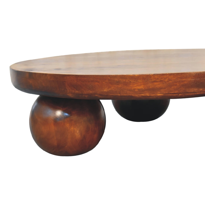 Chestnut Central Ball Table - Smiddy Furniture