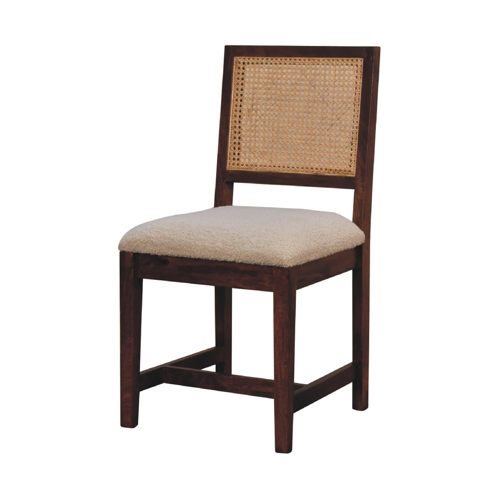 Cream Boucle Rattan Chair-Smiddy Furniture