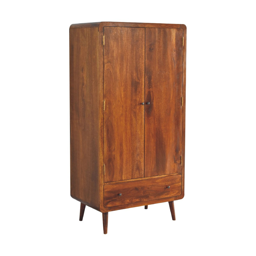 Curved Chestnut Wardrobe-Smiddy Furniture