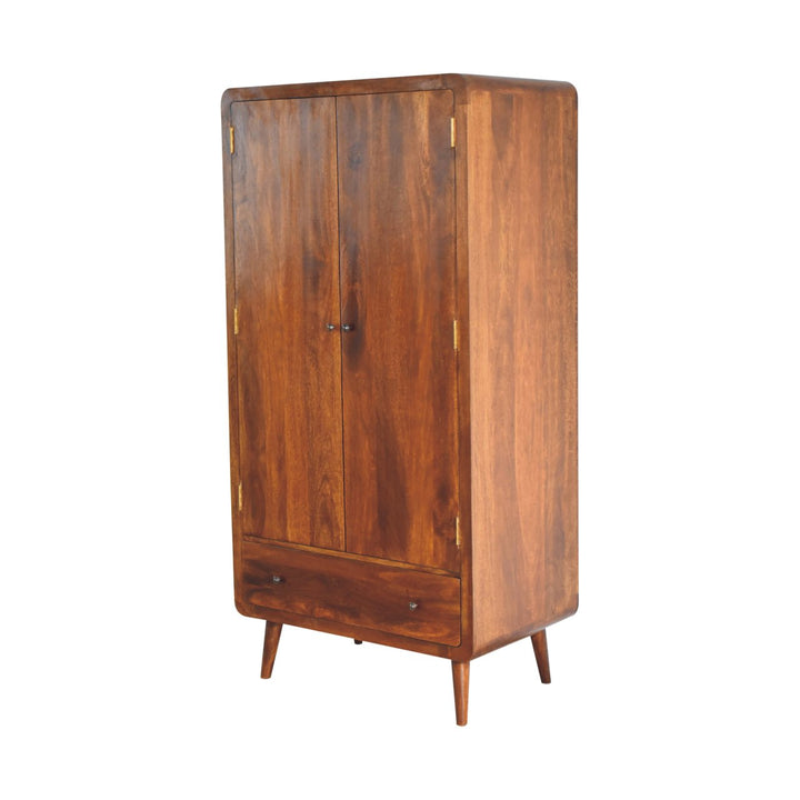 Curved Chestnut Wardrobe-Smiddy Furniture
