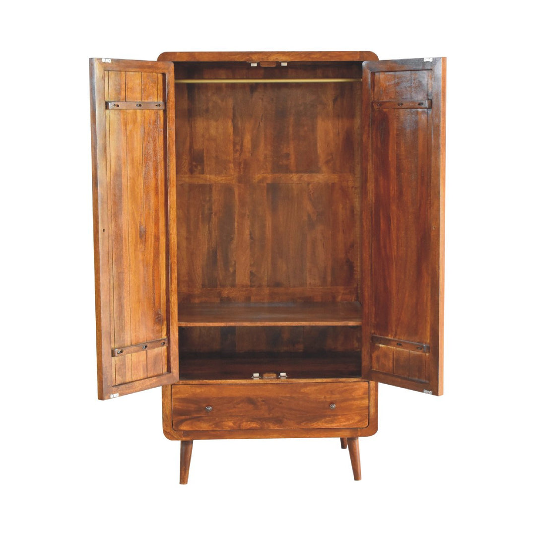 Curved Chestnut Wardrobe-Smiddy Furniture