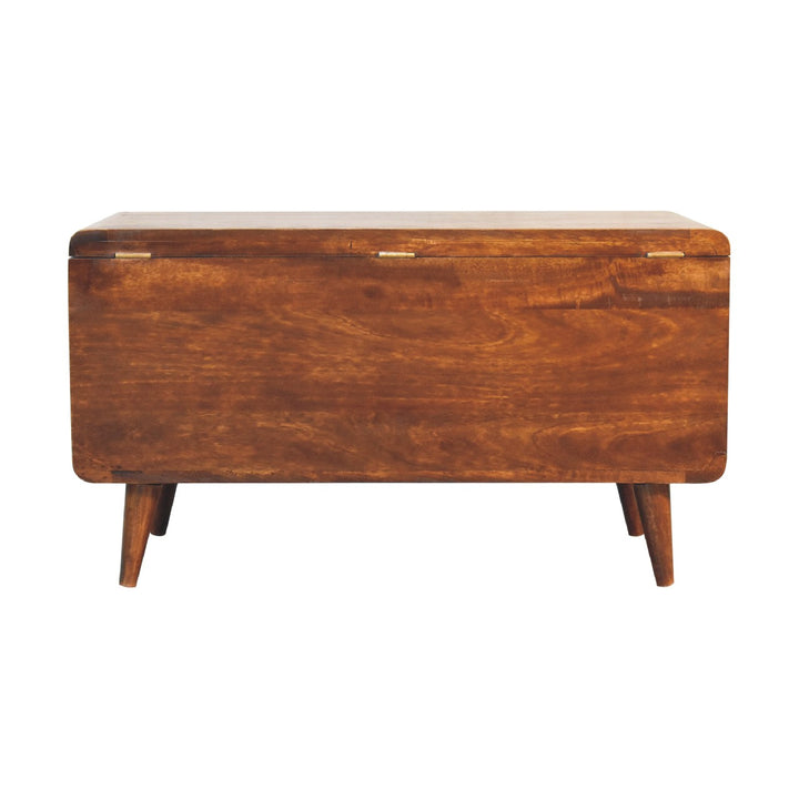 Curved Chestnut Blanket Box - Smiddy Furniture