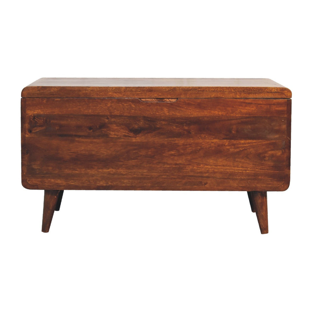 Curved Chestnut Blanket Box - Smiddy Furniture