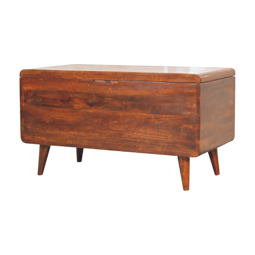 Curved Chestnut Blanket Box - Smiddy Furniture