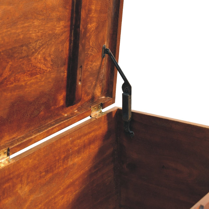 Curved Chestnut Blanket Box - Smiddy Furniture