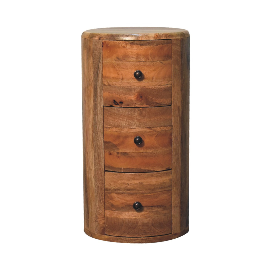 Oak-ish Drum Chest-Smiddy Furniture