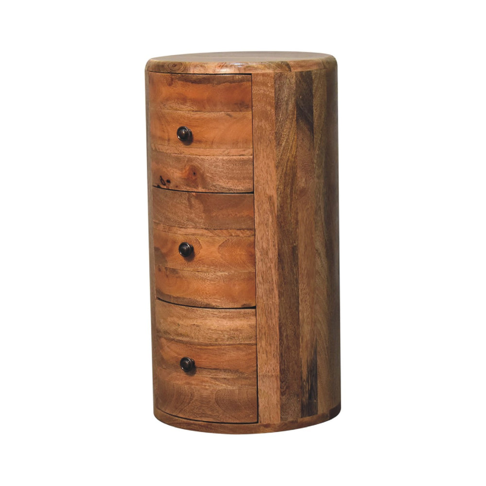 Oak-ish Drum Chest-Smiddy Furniture