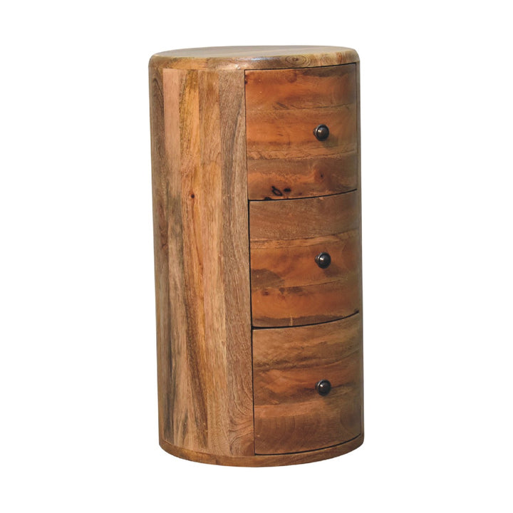 Oak-ish Drum Chest-Smiddy Furniture